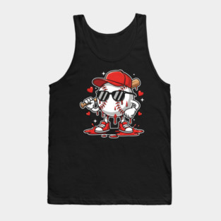 Dripping Baseball Mascot For Valentine's Day Tank Top