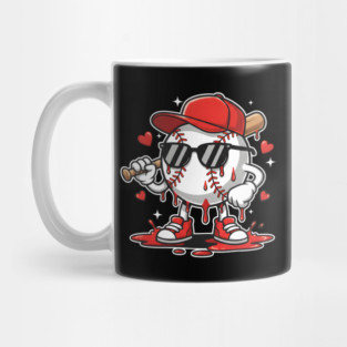 Dripping Baseball Mascot For Valentine's Day Mug
