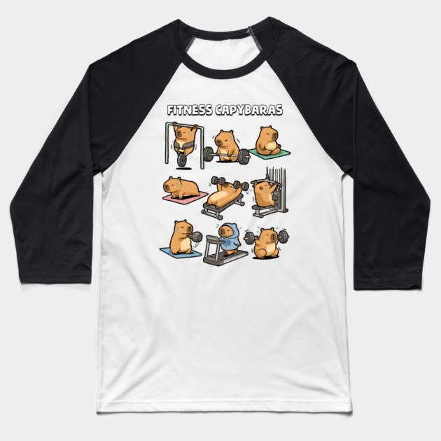 Fitness Capybaras Baseball T-Shirt by GoshWow®