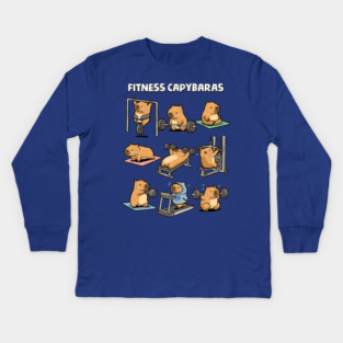 Fitness Capybaras Kids Long Sleeve T-Shirt