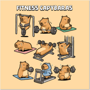 Fitness Capybaras Posters and Art