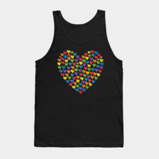 Colorful Rainbow Hearts Tank Top