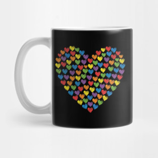 Colorful Rainbow Hearts Mug