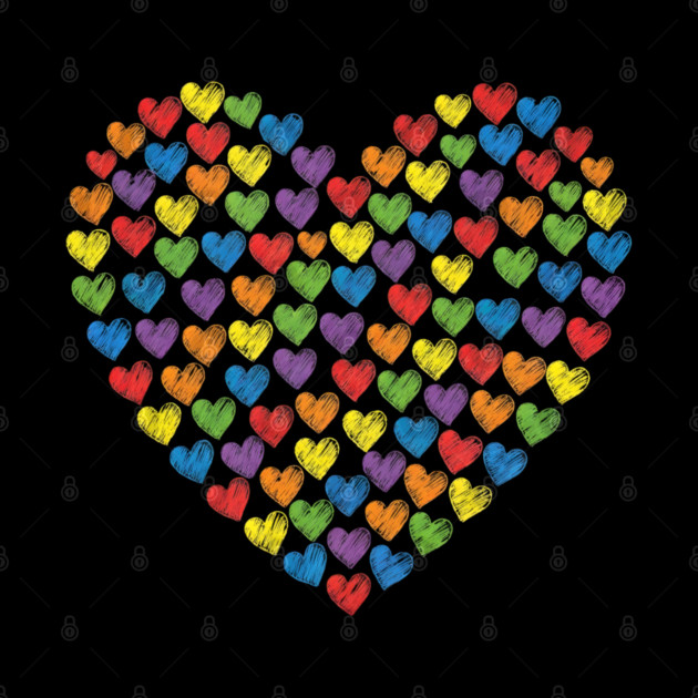 Colorful Rainbow Hearts by Creatifly Graphic Tees