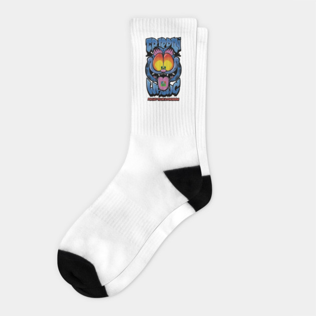 Proud to Be a Problem - Trippy Cat Meme Streetwear Socks by Wrong