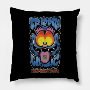 Trippin’ Psychedelic Cat - Funny Trippy Streetwear Pillow