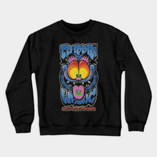 Trippin’ Psychedelic Cat - Funny Trippy Streetwear Crewneck Sweatshirt