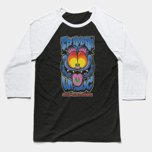Trippin’ Psychedelic Cat - Funny Trippy Streetwear Baseball T-Shirt