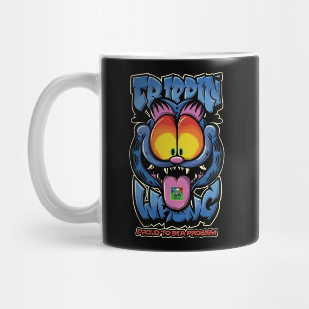Trippin’ Psychedelic Cat - Funny Trippy Streetwear by Wrong