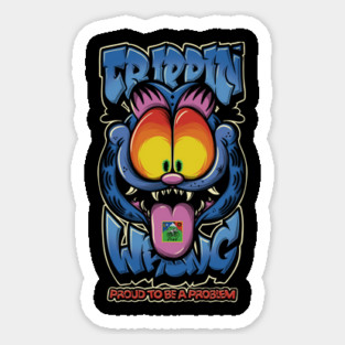 Trippin’ Psychedelic Cat - Funny Trippy Streetwear Sticker