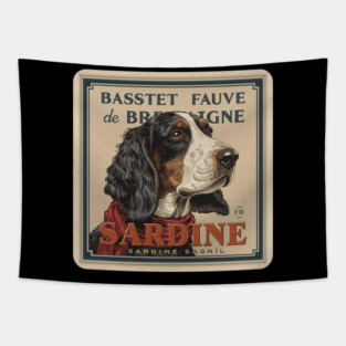 Basset Fauve de Bretagne Sardine Tin | Fisherman Hound Art Tapestry