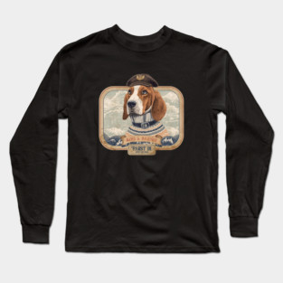 Basset Fauve de Bretagne Sardine Tin | Fisherman Hound Art Long Sleeve T-Shirt