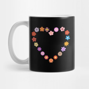 Floral Heart Cute Colorful Flowers Mug