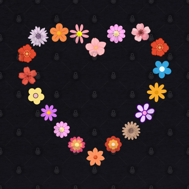 Floral Heart Cute Colorful Flowers by Creatifly Graphic Tees