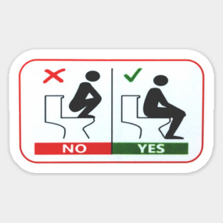 How to use a toilet correctly Sticker