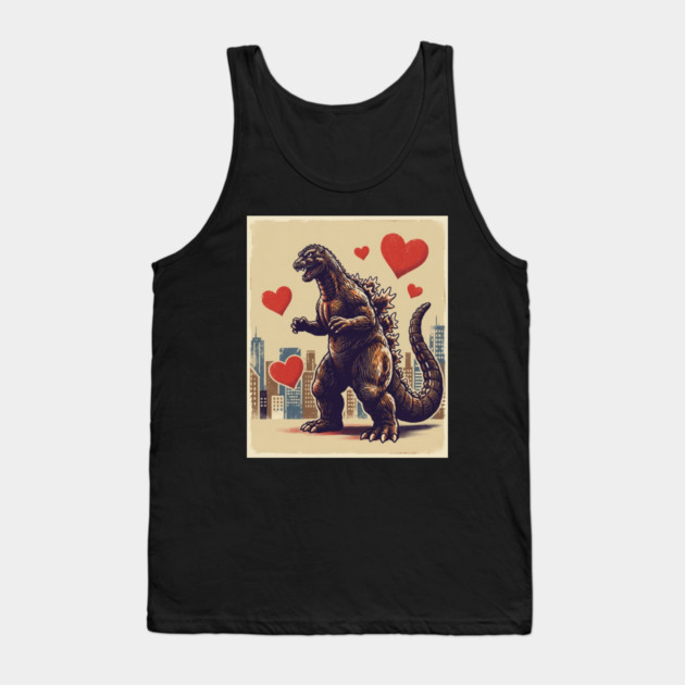 Valentine Monster With Hearts Tank Top by Creatifly Graphic Tees