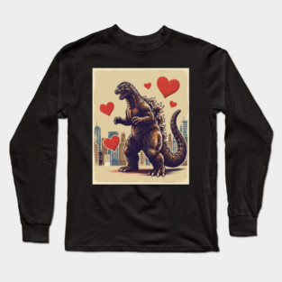 Valentine Monster With Hearts Long Sleeve T-Shirt