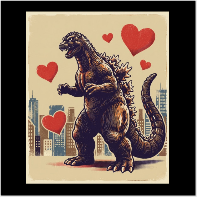 Valentine Monster With Hearts Wall Art by Creatifly Graphic Tees