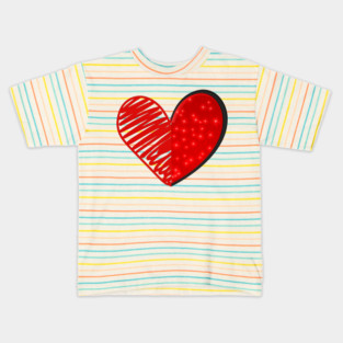 Valentine Heart Love Kids T-Shirt