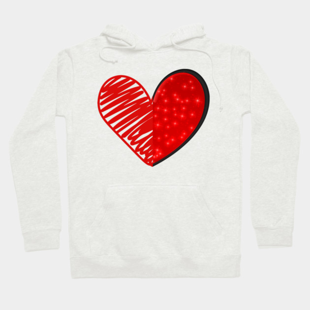 Valentine Heart Love Hoodie by Creatifly Graphic Tees