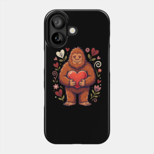 Cute Bigfoot Holding Heart Phone Case