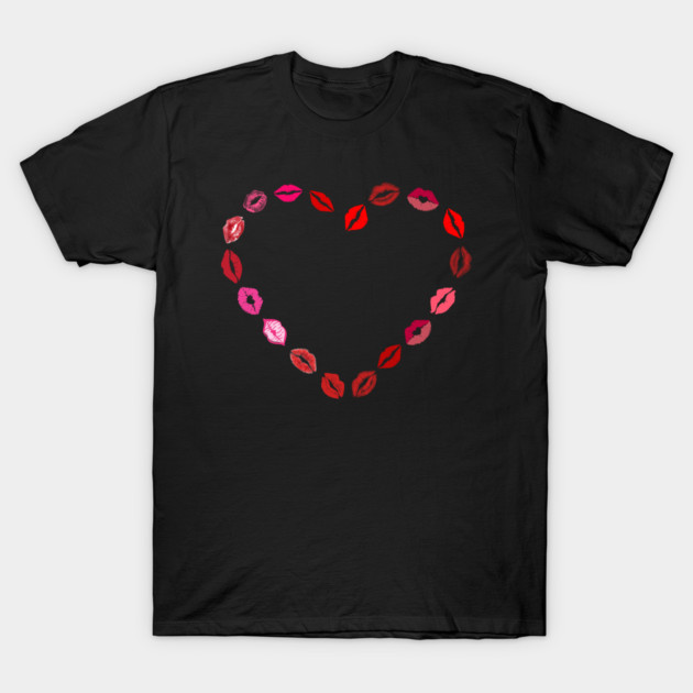 Lipstick Kiss Heart T-Shirt by Creatifly Graphic Tees