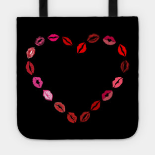 Lipstick Kiss Heart Tote
