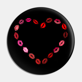 Lipstick Kiss Heart Pin
