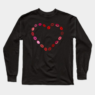 Lipstick Kiss Heart Long Sleeve T-Shirt