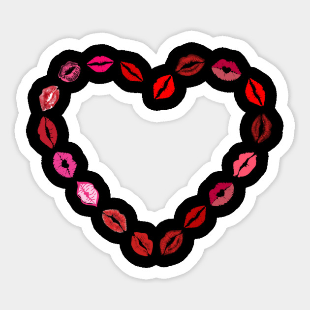 Lipstick Kiss Heart Magnet by Creatifly Graphic Tees
