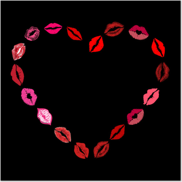 Lipstick Kiss Heart Wall Art by Creatifly Graphic Tees