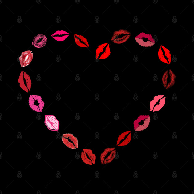 Lipstick Kiss Heart by Creatifly Graphic Tees