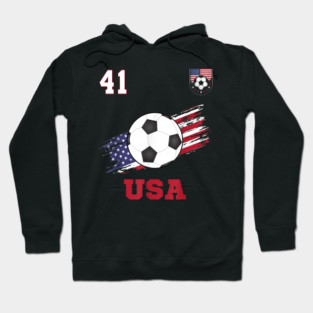 American USA Flag Soccer Jersey Favorite Lucky Number 41 Women Men Hoodie