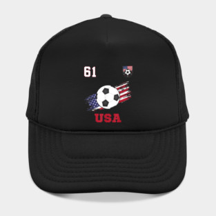 American USA Flag Soccer Jersey Favorite Lucky Number 61 Women Men Hat