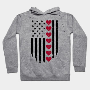 Valentine's Day American Flag Hoodie