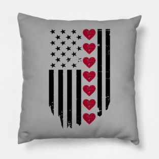 Valentine's Day American Flag Pillow