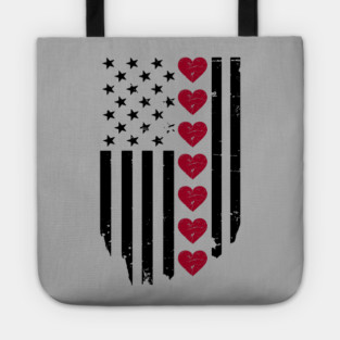 Valentine's Day American Flag Tote