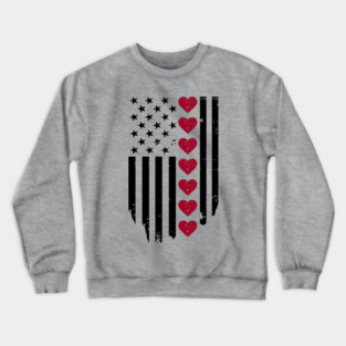 Valentine's Day American Flag Crewneck Sweatshirt