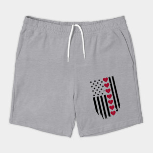 Valentine's Day American Flag Shorts