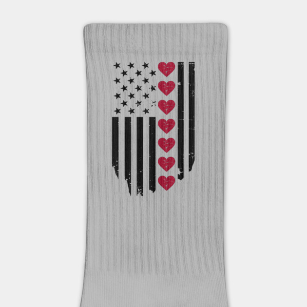 Valentine's Day American Flag by Creatifly Graphic Tees