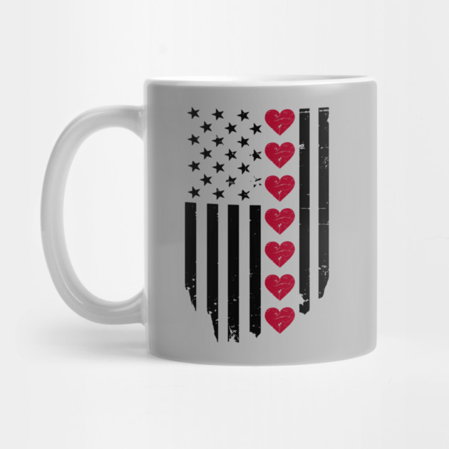 Valentine's Day American Flag by Creatifly Graphic Tees