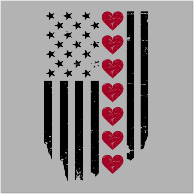 Valentine's Day American Flag Wall Art by Creatifly Graphic Tees