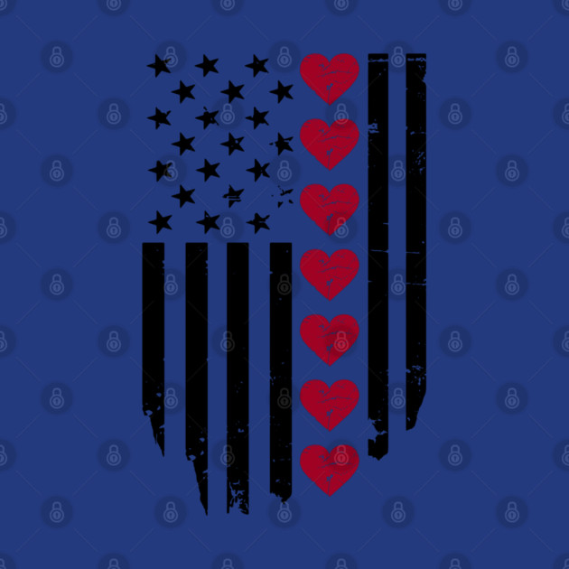 Valentine's Day American Flag by Creatifly Graphic Tees