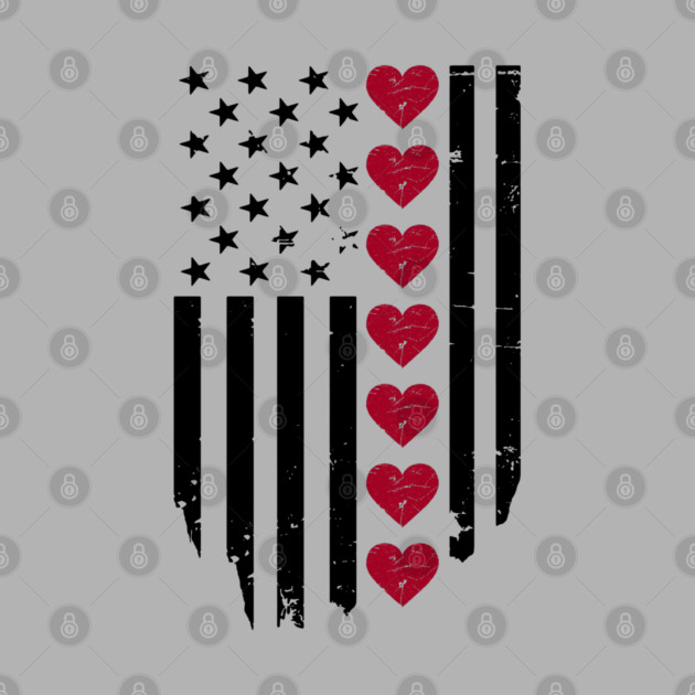 Valentine's Day American Flag by Creatifly Graphic Tees