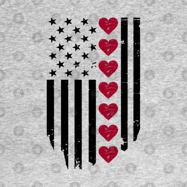 Valentine's Day American Flag by Creatifly Graphic Tees