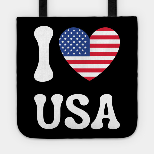 I Love Usa Tote by Creatifly Graphic Tees