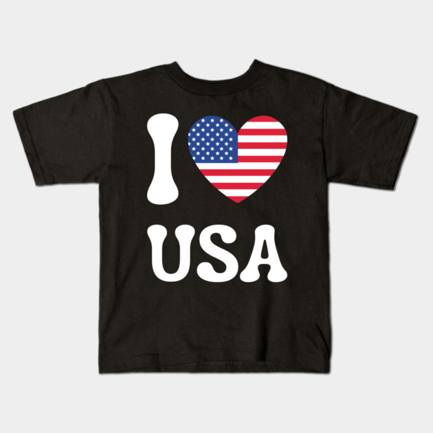 I Love Usa Kids T-Shirt by Creatifly Graphic Tees