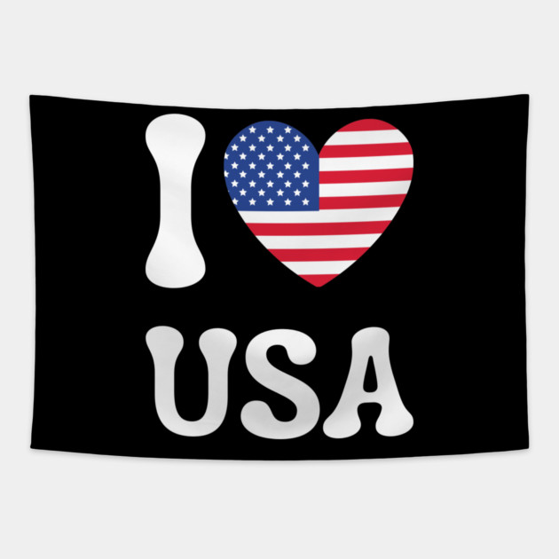 I Love Usa Tapestry by Creatifly Graphic Tees