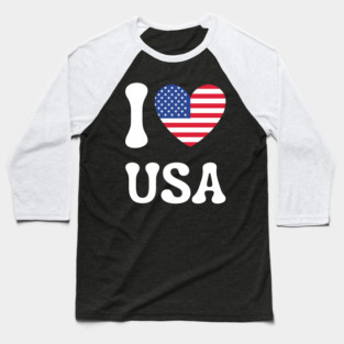 I Love Usa Baseball T-Shirt