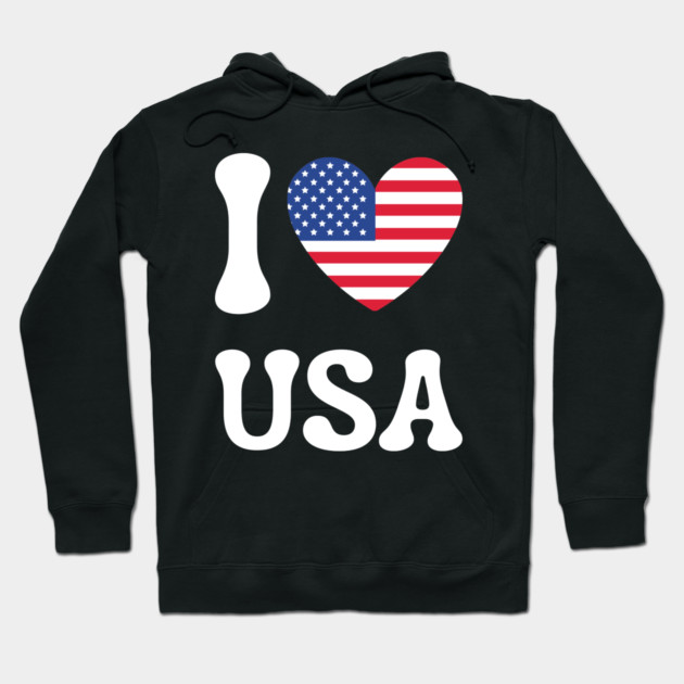 I Love Usa Hoodie by Creatifly Graphic Tees